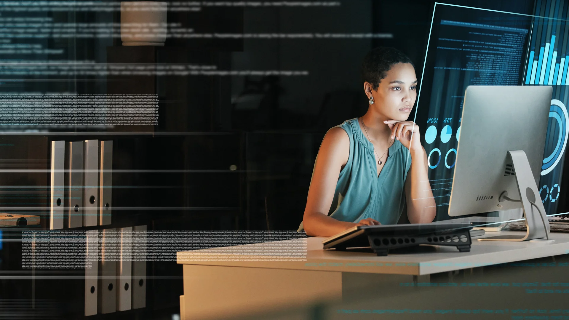 Analyst reviewing trust and safety dashboards