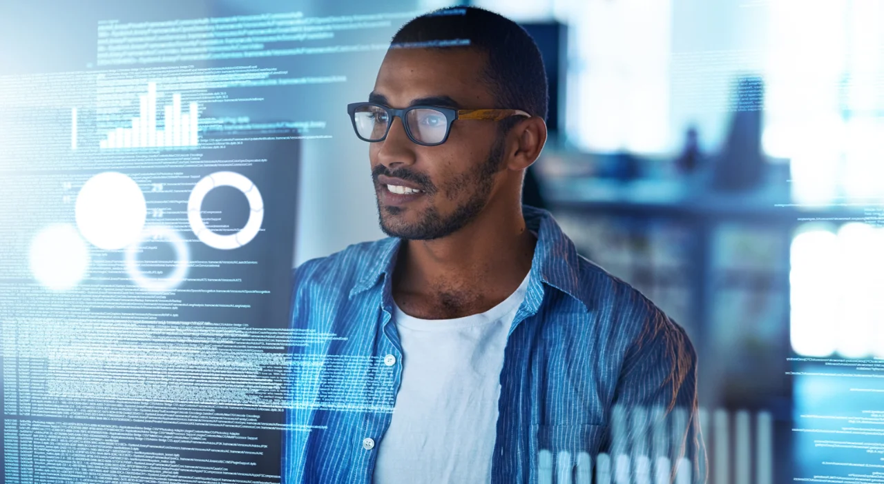 Specialist analyzing content integrity data