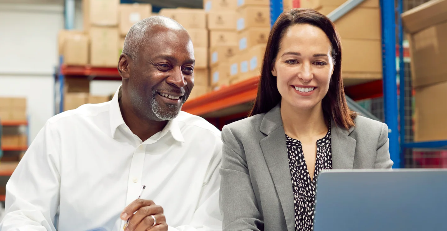 Managers reviewing data