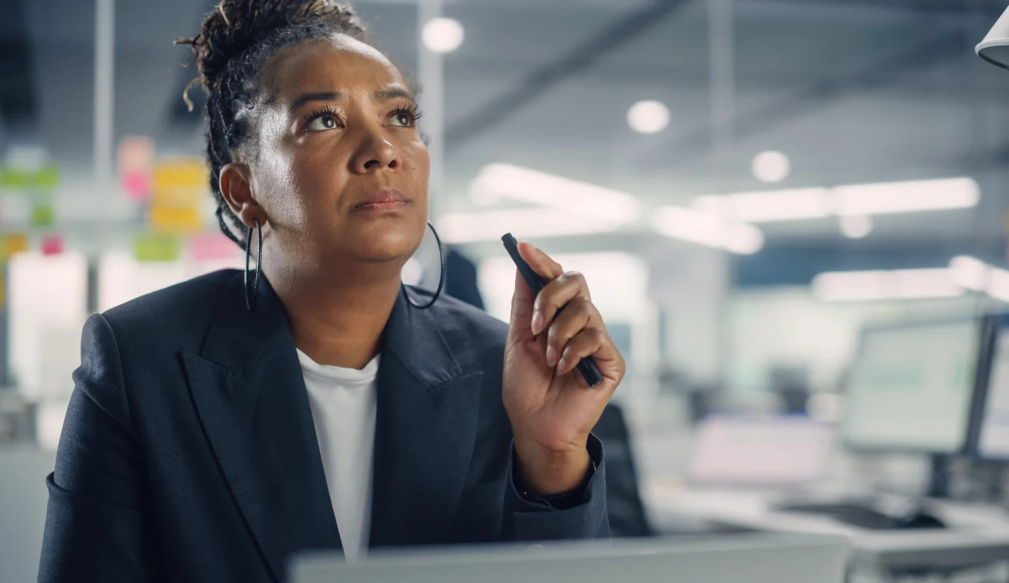 Executive pondering strategic choices