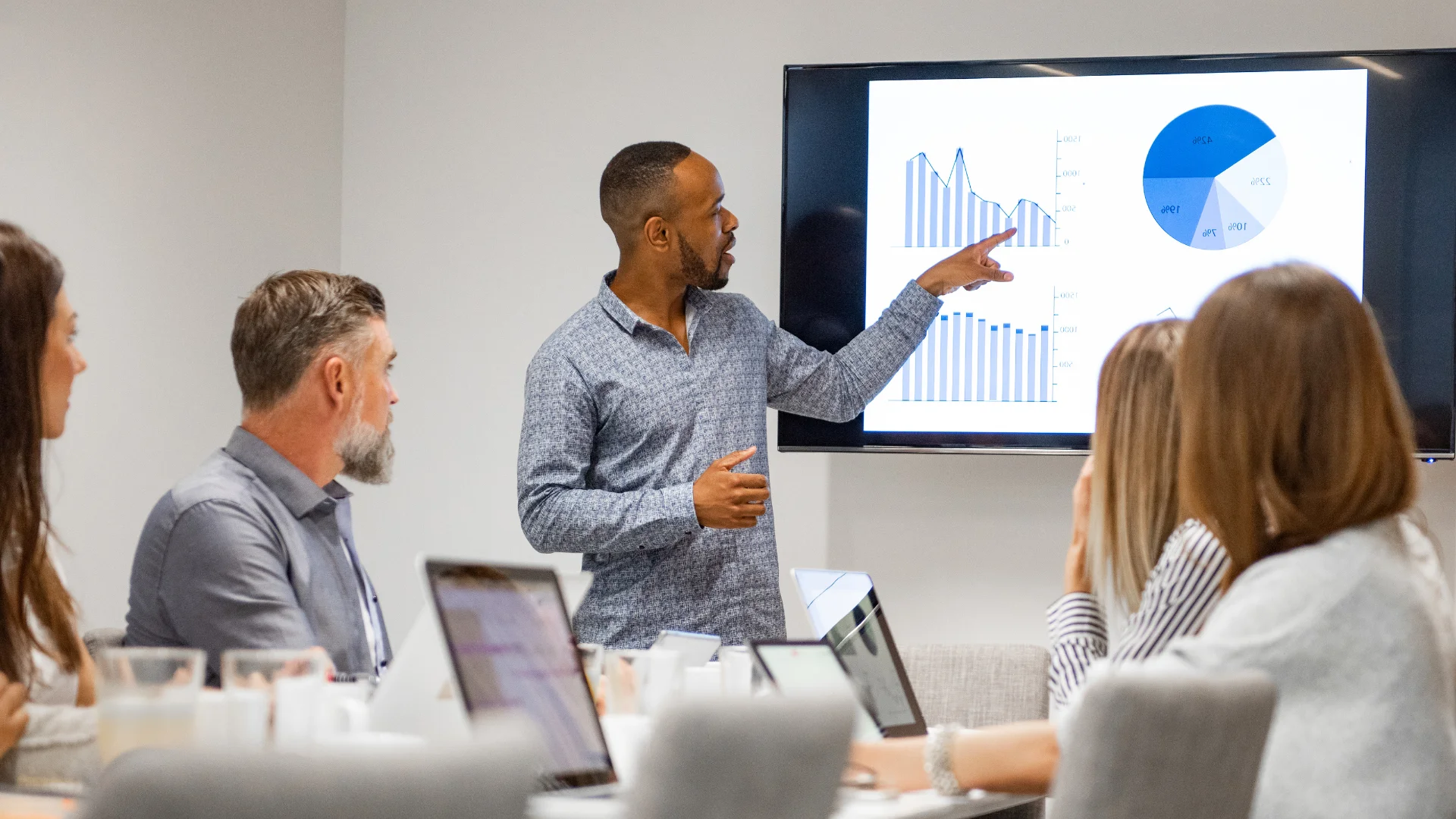 Professionals discussing strategy