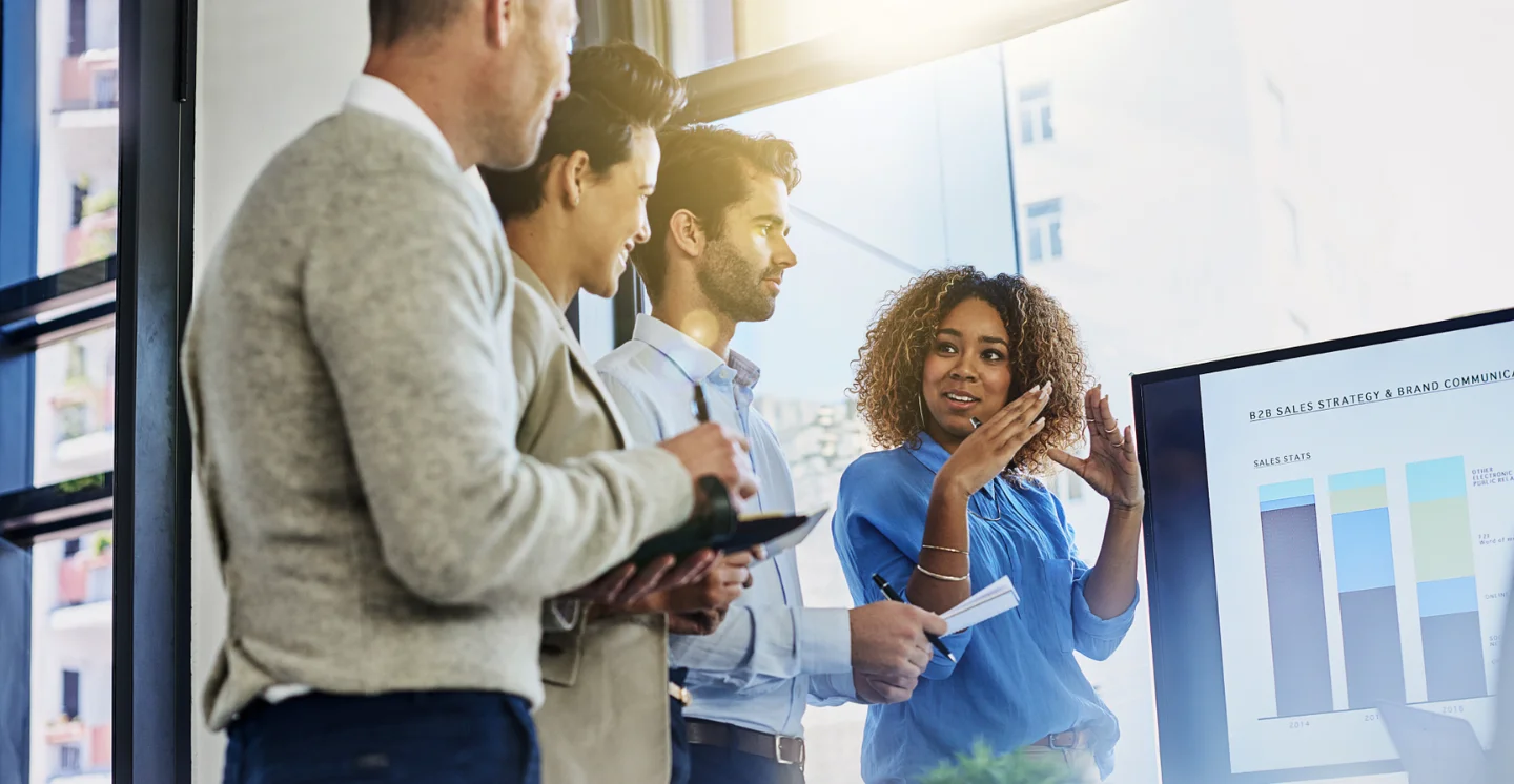 Team discussing AI solution