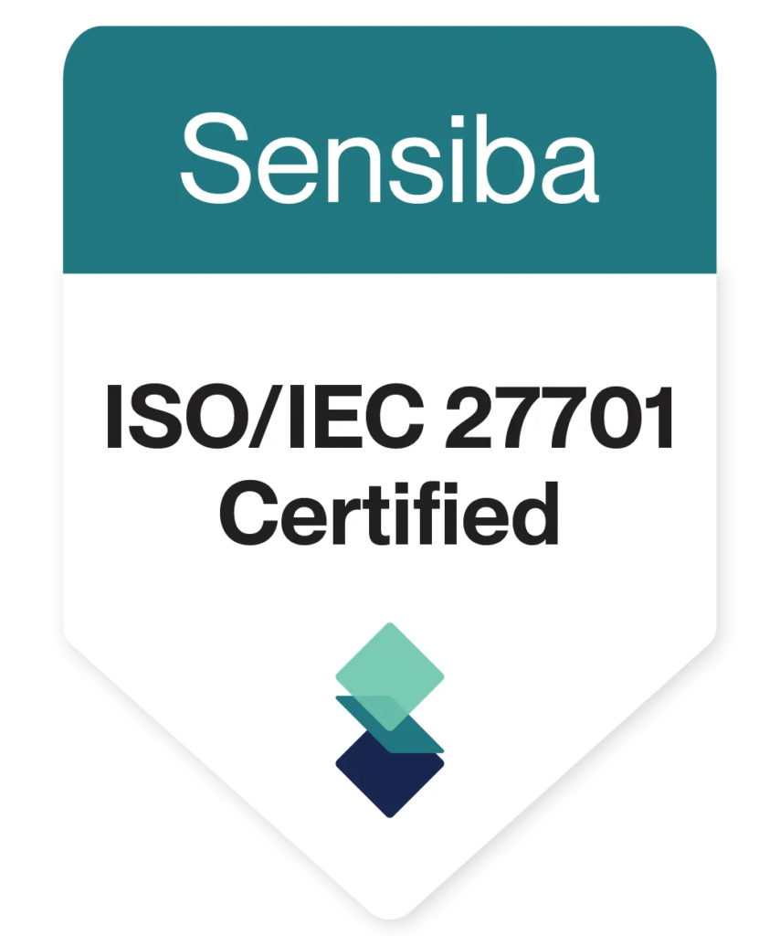 Sensiba ISO/IEC 27701 Certified badge