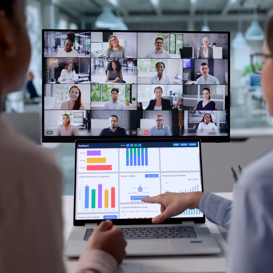 Global digital team collaborating remotely