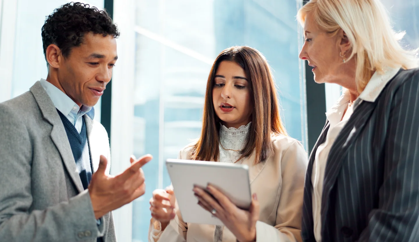 Team reviewing data insights